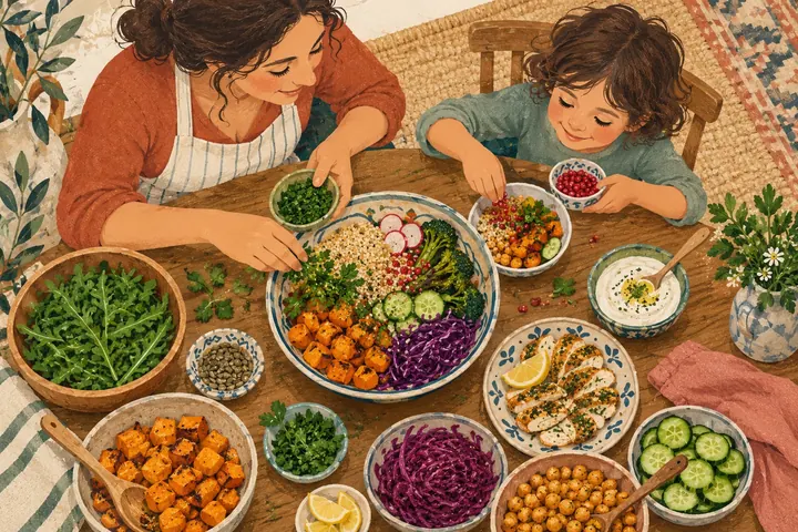 שולחן מלא בריאות וצבע