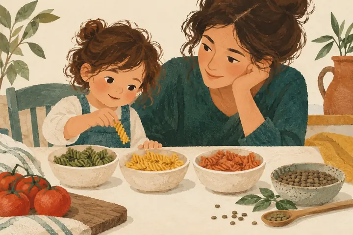 ילדה בוחרת מאכלים